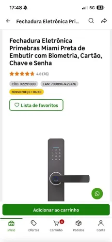 Fechadura eletrônica 