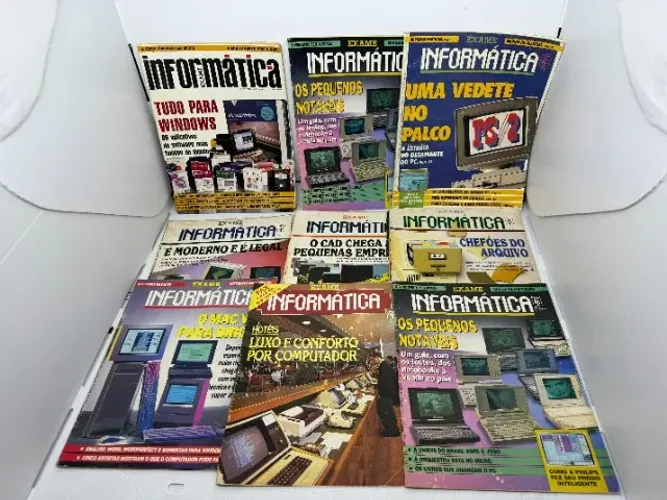 Lote 9 Revistas Exame Informática Anos 90 - Raros exemplares alguns ainda como suplemento