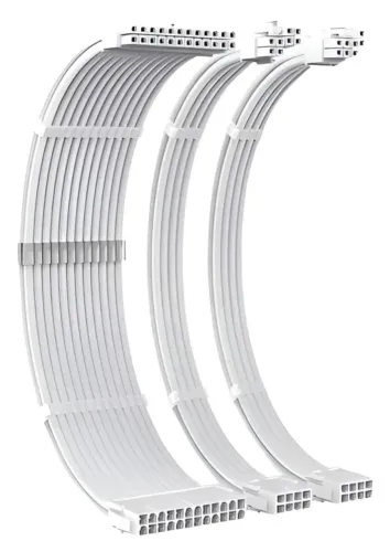 Cabos Extensores Sleeved White<br>Contém