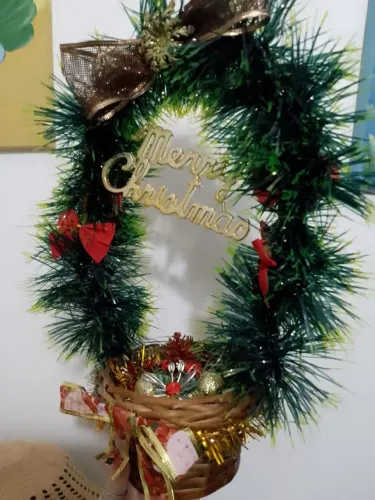 Cesta de mesa Natalina - Enfeite de Natal artesanal