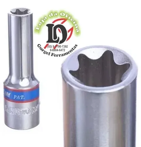 Soquete torx femea longo E18 1/2 - King Tony