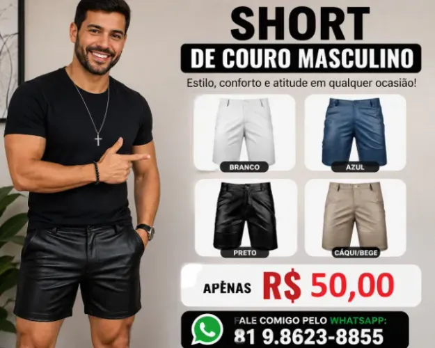 Short de Couro Masculino (não faço entrega)
