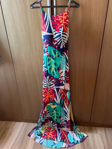 Vestido longo estampado