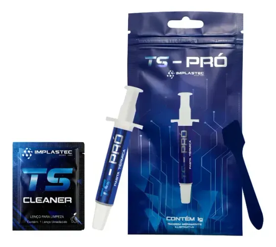 43 Pastas Térmicas Implastec Ts Pro 1g Cinza Com Espátula Para Cpu E Gpu - 43 Unidades