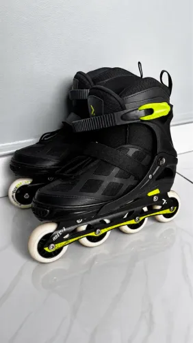 ? Patins Inline Seminovo Ajustável 37 ao 40 - Rolamentos 100% ?