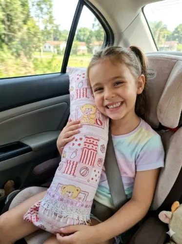 Almofada Cinto De Segurança Infantil Menino Menina Protetor Pescoço Carro Artesanal