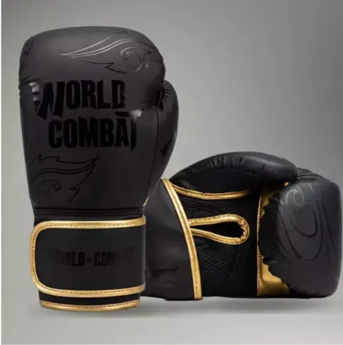 Luva World Combat Shock - Black Gold 14 oz