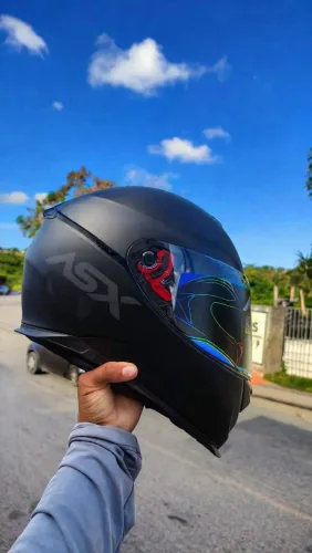 Capacete ASX Eagle preto fosco