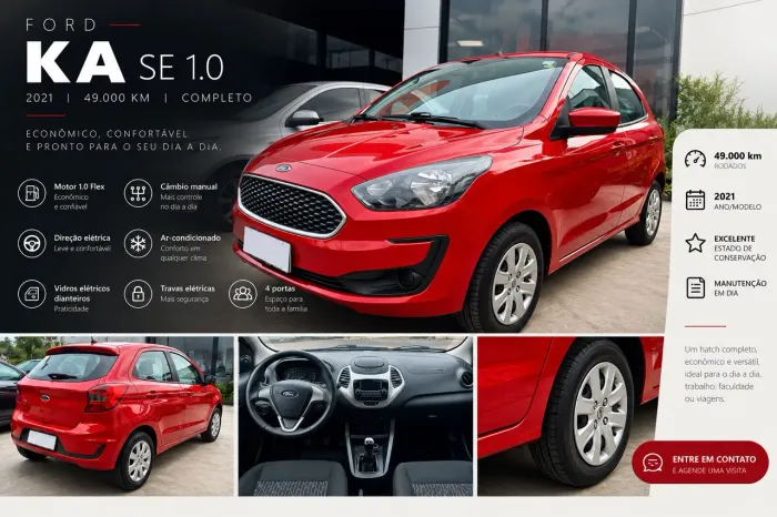 Ford KA 1.0 Se/se Plus Tivct Flex 5P 2021