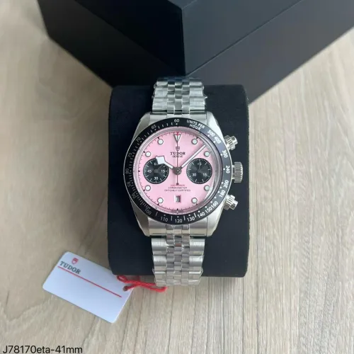 Tudor Black Bay Chrono Pink 41mm Linha Super Máquina ETA Vidro Safira Aço 904L
