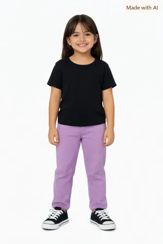 Kit Duas Calças Legging Infantil P Preta e Rosa