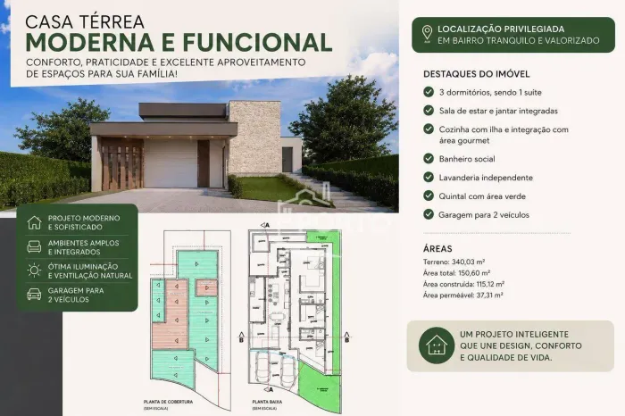 Casa 3 quartos à venda, Residencial Villa DItália ll em Piracicaba