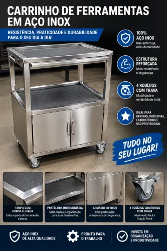 Carrinho de inox