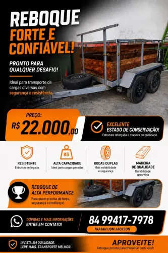 REBOQUE ALTOMOTIVO C/ 2 EIXOS