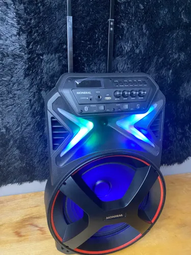 Caixa de som Bluetooth 400W com rodinhas - novo