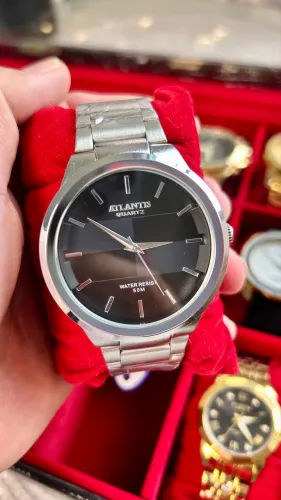 Relógio masculino prata prova dagua