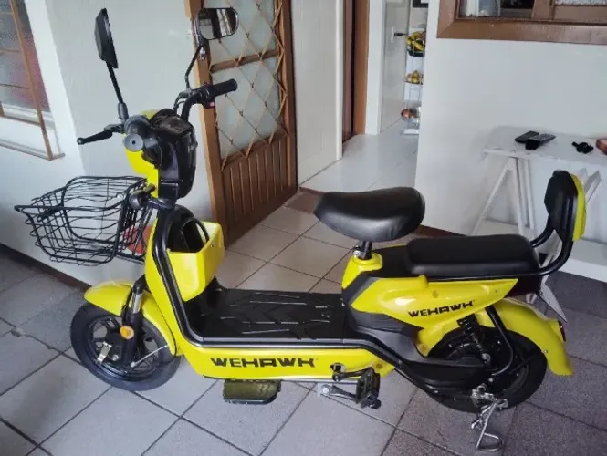 Bicicleta Elétrica WeHawk WX-03 500W Amarela - Bateria Ótima