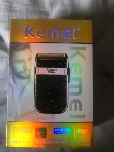  Barbeador Kemei KM-2024 capa de couro