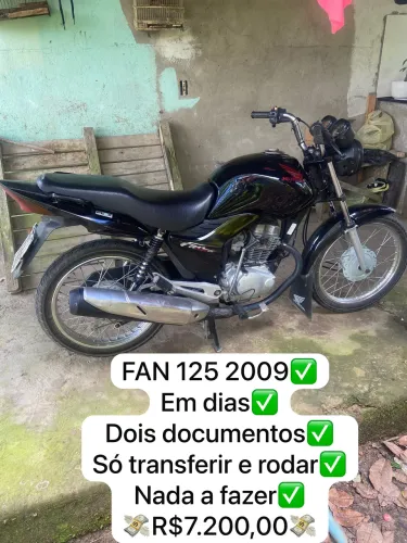 FAN 125 2009, Dois documentos , sem multas, só pegar e transferir, nada a fazer na moto.