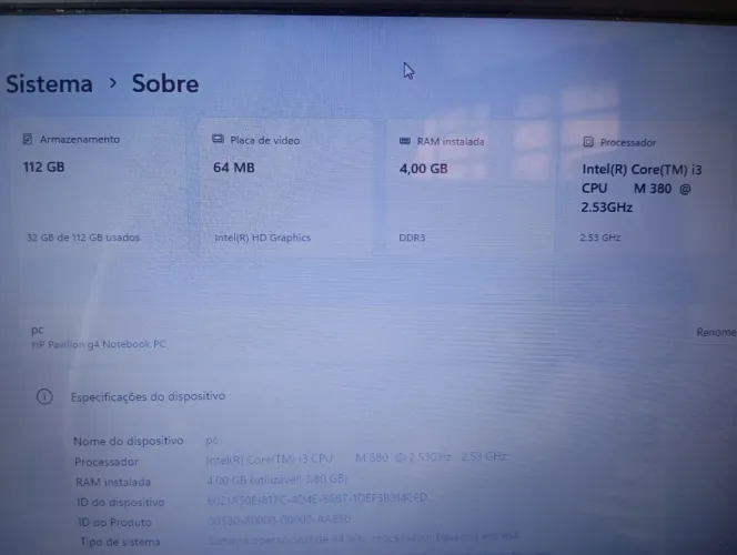 Notebook HP G4