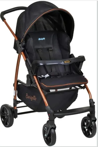 Carrinho de Bebe Burigotto Ecco Preto Bronze<br>