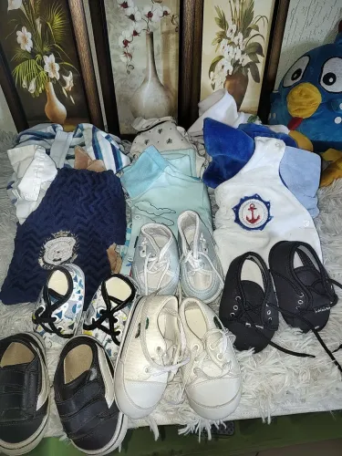 Lote de roupas infantil bebê menino tm pmg 80 peças