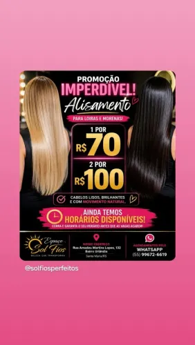 Super promoção de alisamento