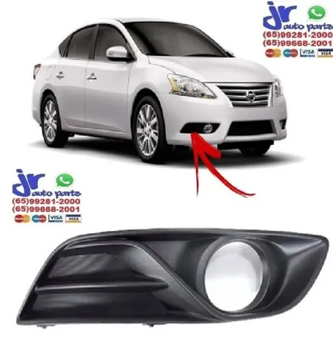 Par Moldura Farol de Milha Nissan Sentra 2014 2015 2016 Furo Milha