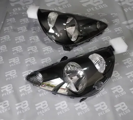 Par de farol máscara negra Honda Fit 03/08