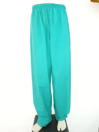 Calça em Cretone Verde com Elástico e Cadarço