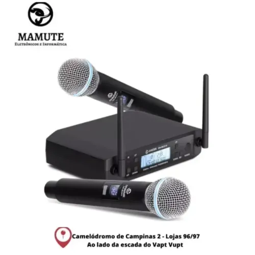 Microfone Onistek Sem Fio Duplo 50 canais Mc810