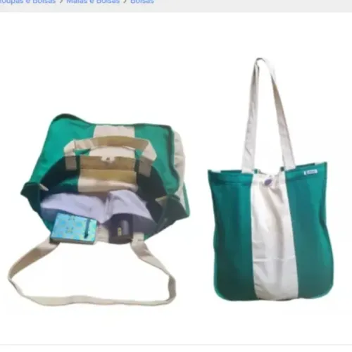 Bolsa de Ombro Estilo Farm Em Brim 100% Algodão Promo Semana do Consumidor.
