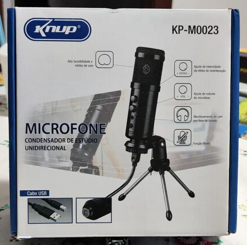 Microfone Condensador de Estúdio Unidirecional Knup KP-M0023