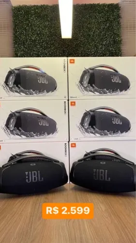 JBL, Caixa de Som, Boombox 3 Wi-Fi, Bluetooth, À Prova D'água e Poeira - Preto