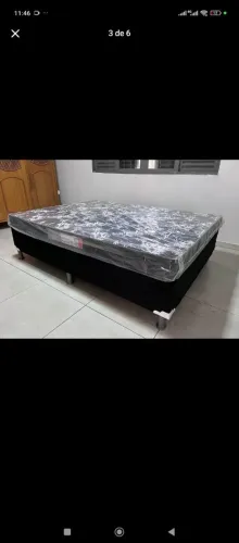 CAMA BOX CASAL - BASE E COLCHÃO D33 ESPUMA CELADA