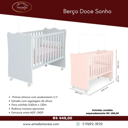 Berço Doce Sonho - à pronta entrega 