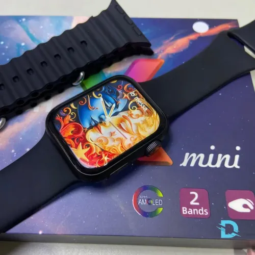 X Mini Pro Amoled 41mm 2 Pulseiras.<br>Link na Bio.