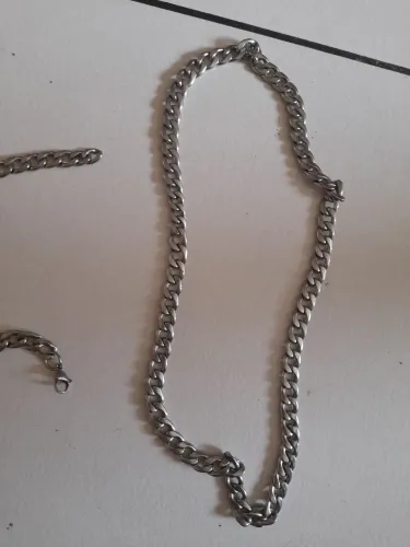 CONJUNTO de Cordão de corrente com Pulseira de Aço Inox, ou seja, sempre com brilho !