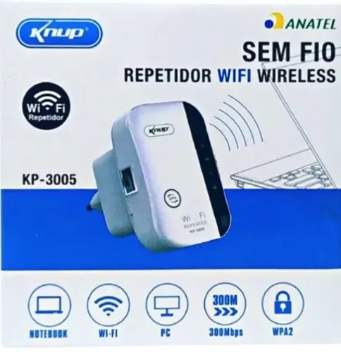 Repetidor Wi-fi De Sinal Wireless Knup KP-3005 300Mbps 