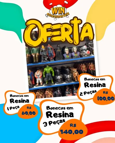 Bonecos em Resina De Games Filmes Séries Animes e desenho Oferta Imperdível!