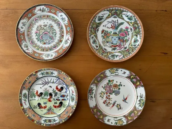 Kit de Pratos decorativo, pintados a mão, oriental