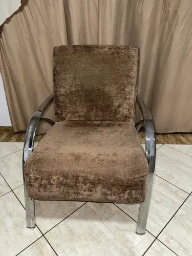 Poltrona Vintage em Veludo Marrom