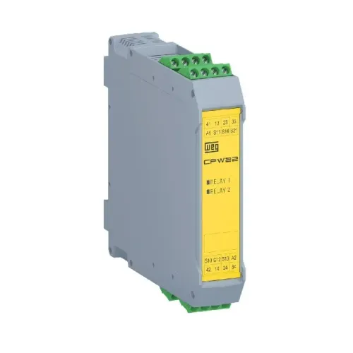 Relé Controle Parada Emergência CPW22 Weg Contator Inversor Soft Starter Disjuntor Botões