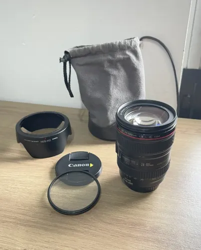 Canon EF 24-105mm f/4L IS USM - Ótimo estado + Parasol + Bolsa + Tampas [Revisada]
