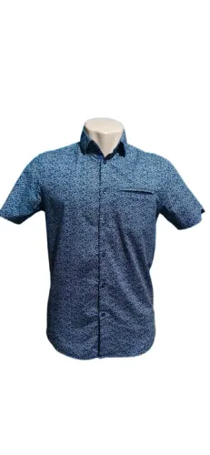 Camisa Social Slim fit com botoes gola italiana importada