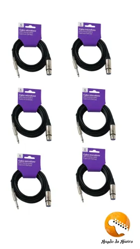 Cabo Microfone P10 Mono Xlr 5m - Mxt Profissional - ATACADO E VAREJO MUNDO DA MUSICA FEIRA