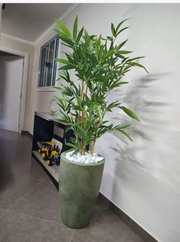 Planta Artificial Bambu em Vaso Decorativo