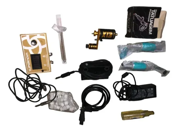 Kit Tatuagem Completo Máquina X13 Profissional Bivolt Tatto
