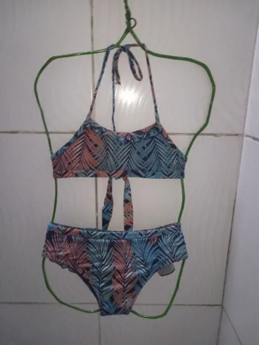 Biquíni Infantil Estampado Tropical Menina 6 anos 