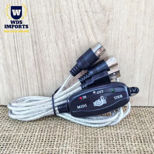 Cabo De Áudio Midi Interface Conversor Usb Suporte